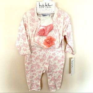 NWT Nicole Miller 4pc footed bodysuit set